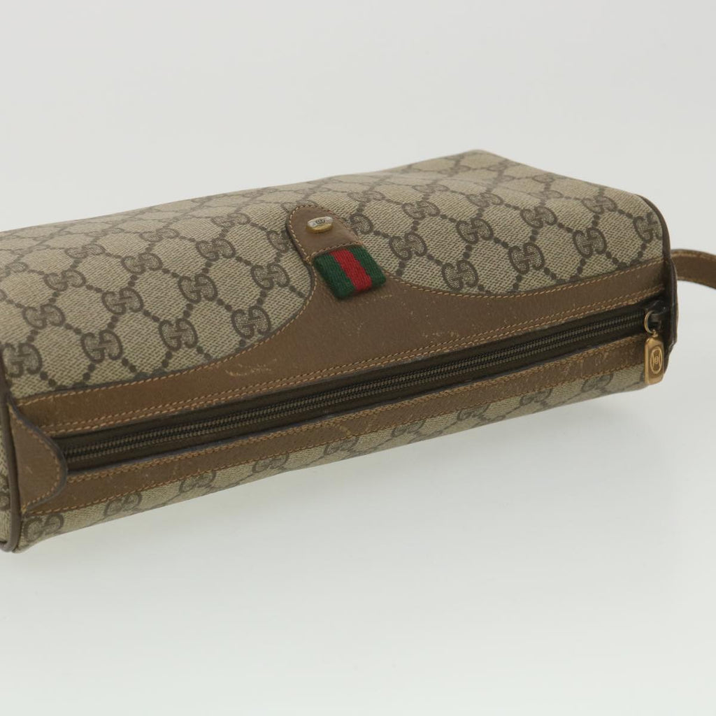 GUCCI GG Canvas Web Sherry Line Shoulder Bag Beige Red 89.02.012 36784