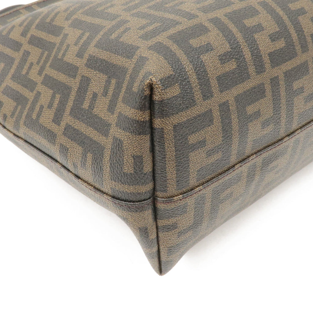 FENDI Zucca Logo Print PVC Leather Tote Bag Brown 8BH198