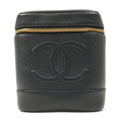 CHANEL Caviar Skin Vanity Bag Hand Bag Cosmetic Bag Black A01998