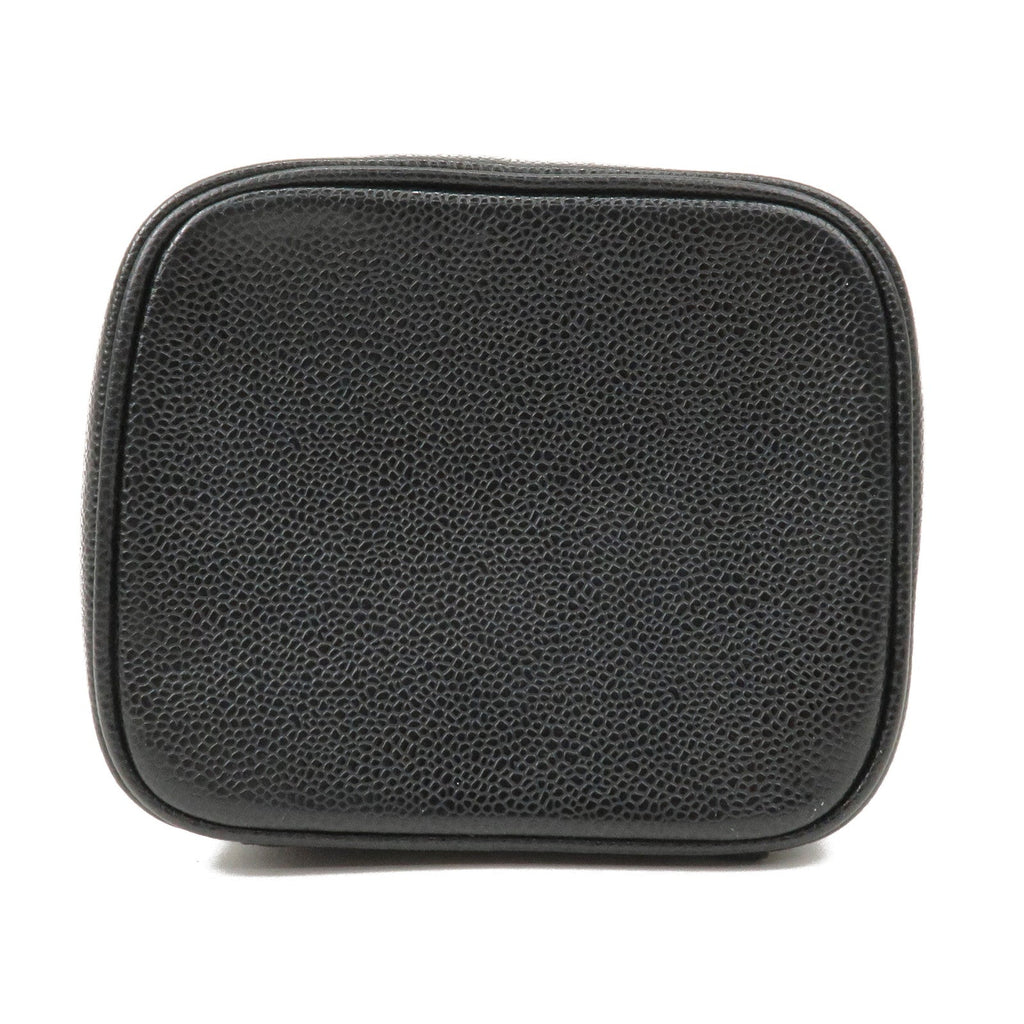 CHANEL Caviar Skin Vanity Bag Hand Bag Cosmetic Bag Black A01998