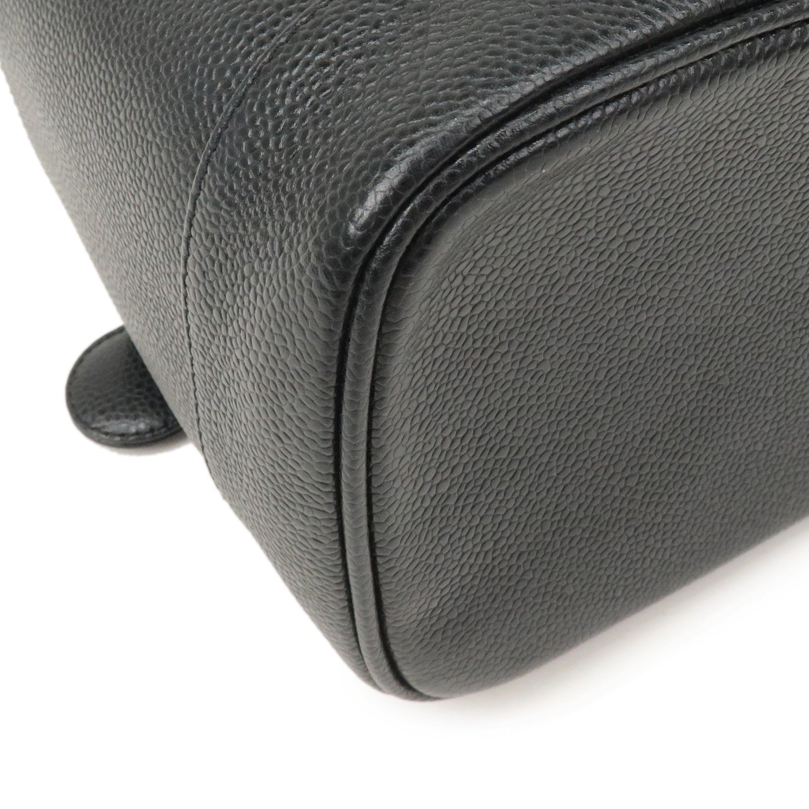 CHANEL Caviar Skin Vanity Bag Hand Bag Cosmetic Bag Black A01998