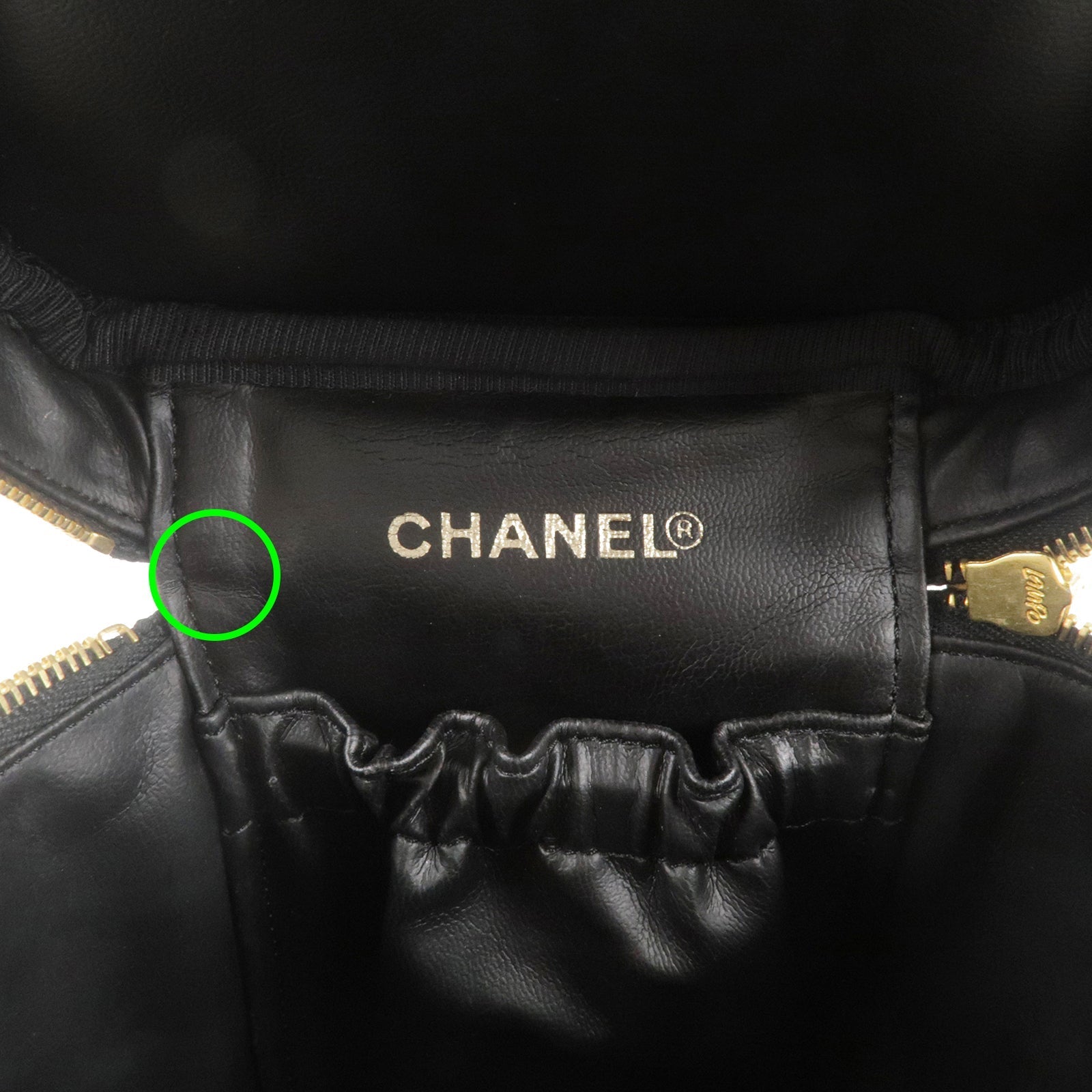 CHANEL Enamel Vanity Bag Hand Bag Cosmetic Bag Black A01998