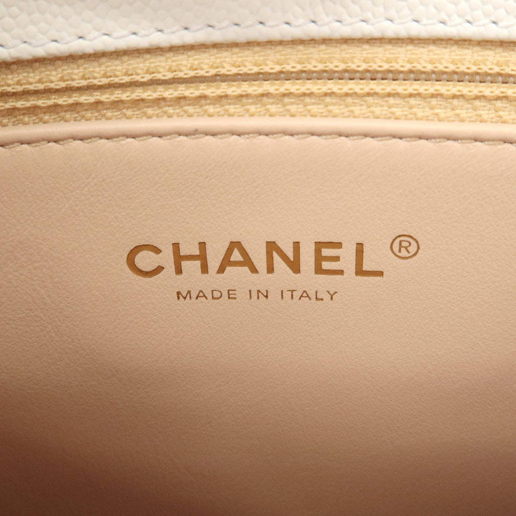 CHANEL Matelasse Caviar Skin COCO Handle 28 2Way Bag White A92991