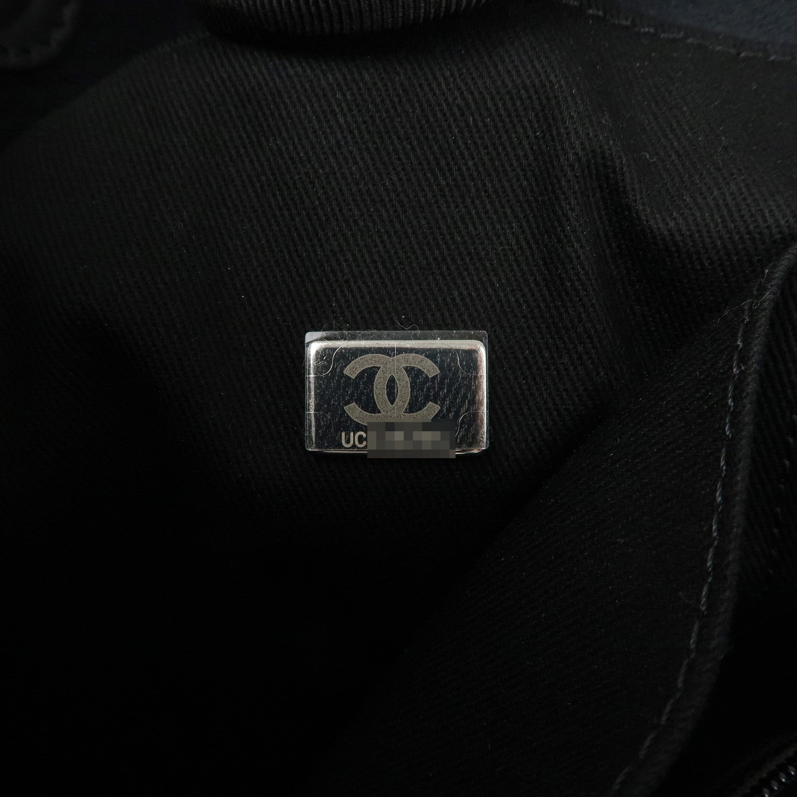 CHANEL Deauville Canvas Leather Chain Tote Bag Black A67001