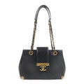 CHANEL Matelasse Lamb Skin Vintage Chain Shoulder Bag Black