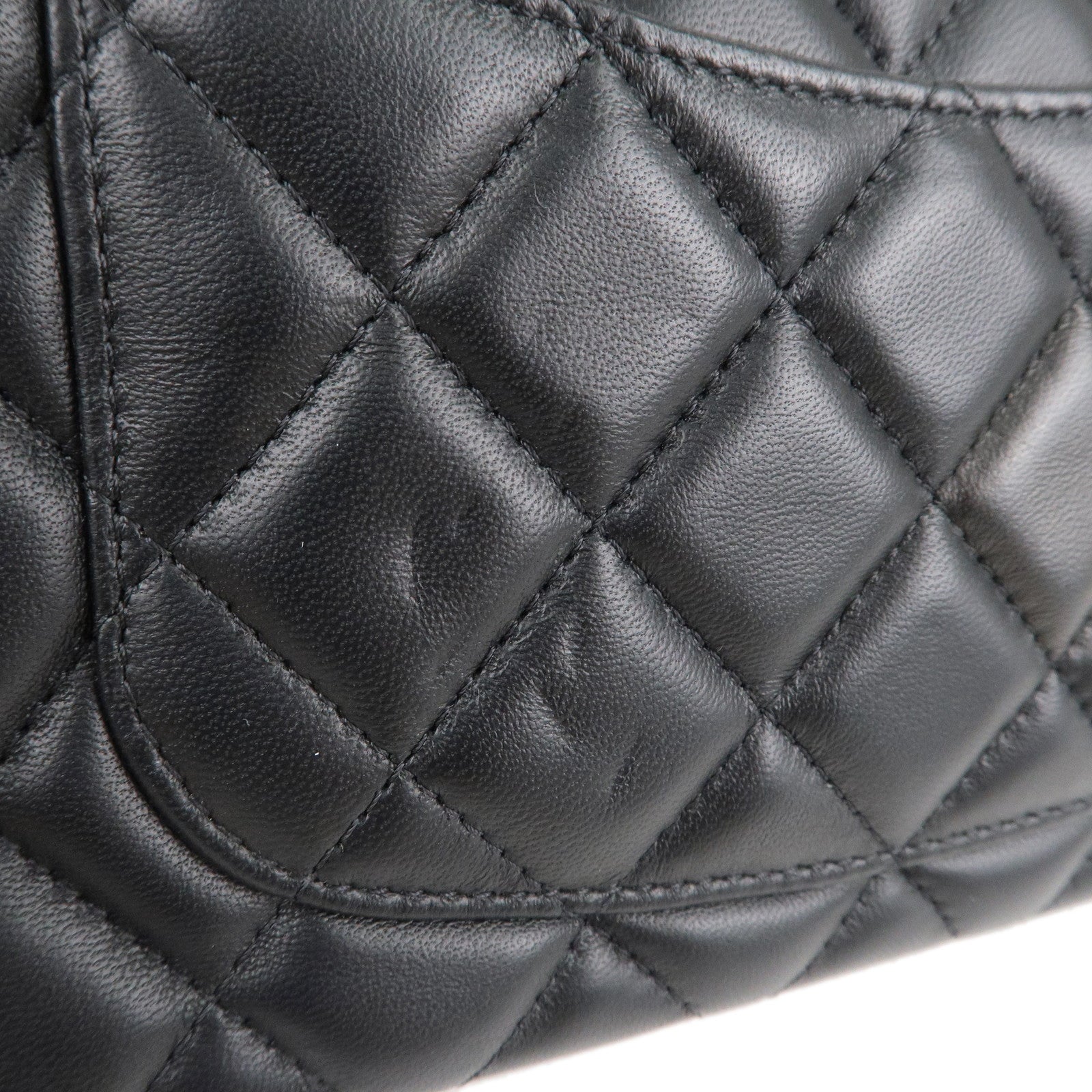 CHANEL Mini Matelasse Lamb Skin Chain Shoulder Bag Black A69900