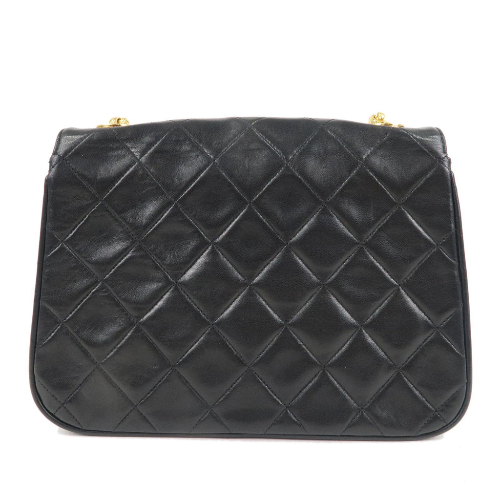 CHANEL Matelasse Lamb Skin Bijoux Chain Shoulder Bag Black