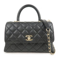 CHANEL Matelasse Caviar Skin COCO Handle 24 XS Bag Black A92990