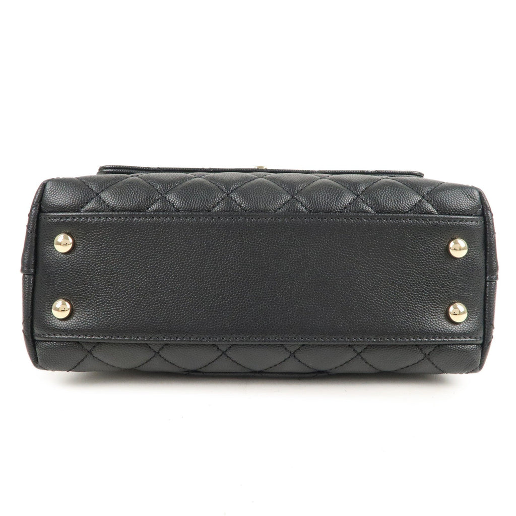 CHANEL Matelasse Caviar Skin COCO Handle 24 XS Bag Black A92990