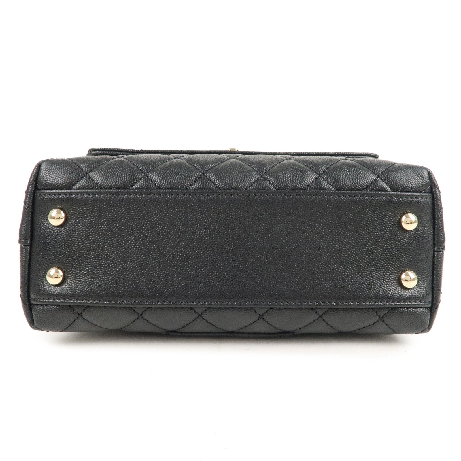 CHANEL Matelasse Caviar Skin COCO Handle 24 XS Bag Black A92990