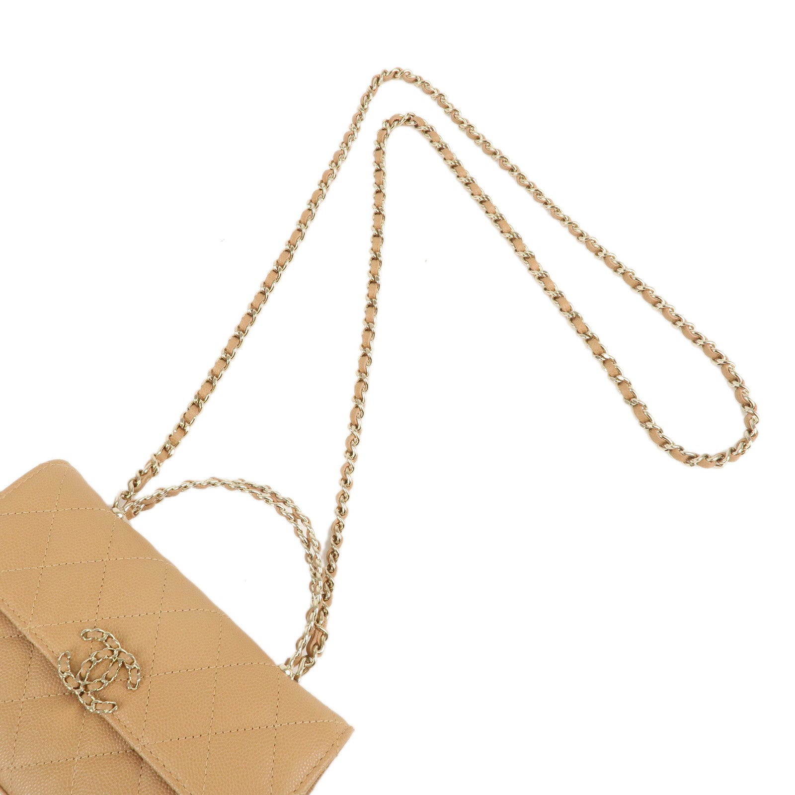 CHANEL Matelasse Caviar Skin Flap Phone Case Shoulder Bag AP3238