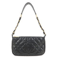 CHANEL Matelasse Caviar Skin Chain Shoulder Bag Black A22476