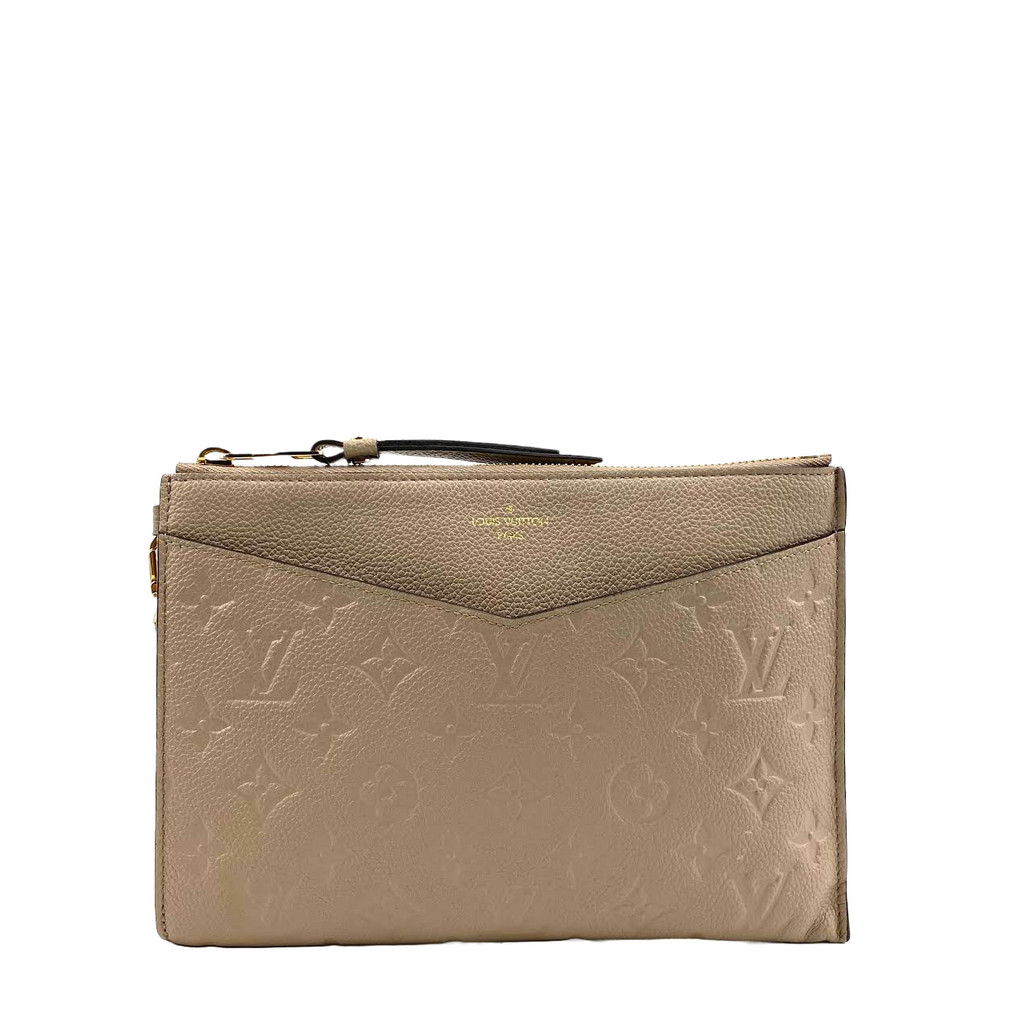 LOUIS VUITTON Pochette Melanie Tourterelle Empreinte Leather