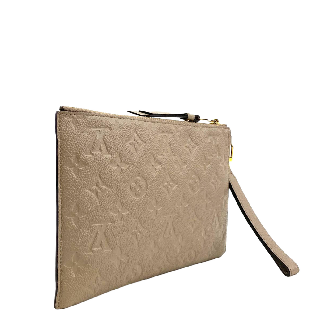 LOUIS VUITTON Pochette Melanie Tourterelle Empreinte Leather