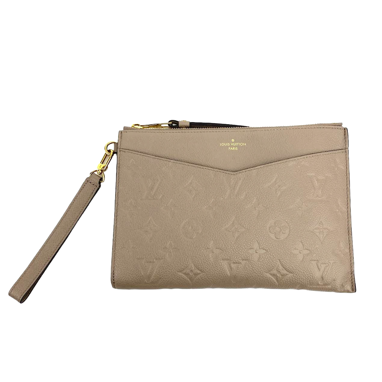 LOUIS VUITTON Pochette Melanie Tourterelle Empreinte Leather
