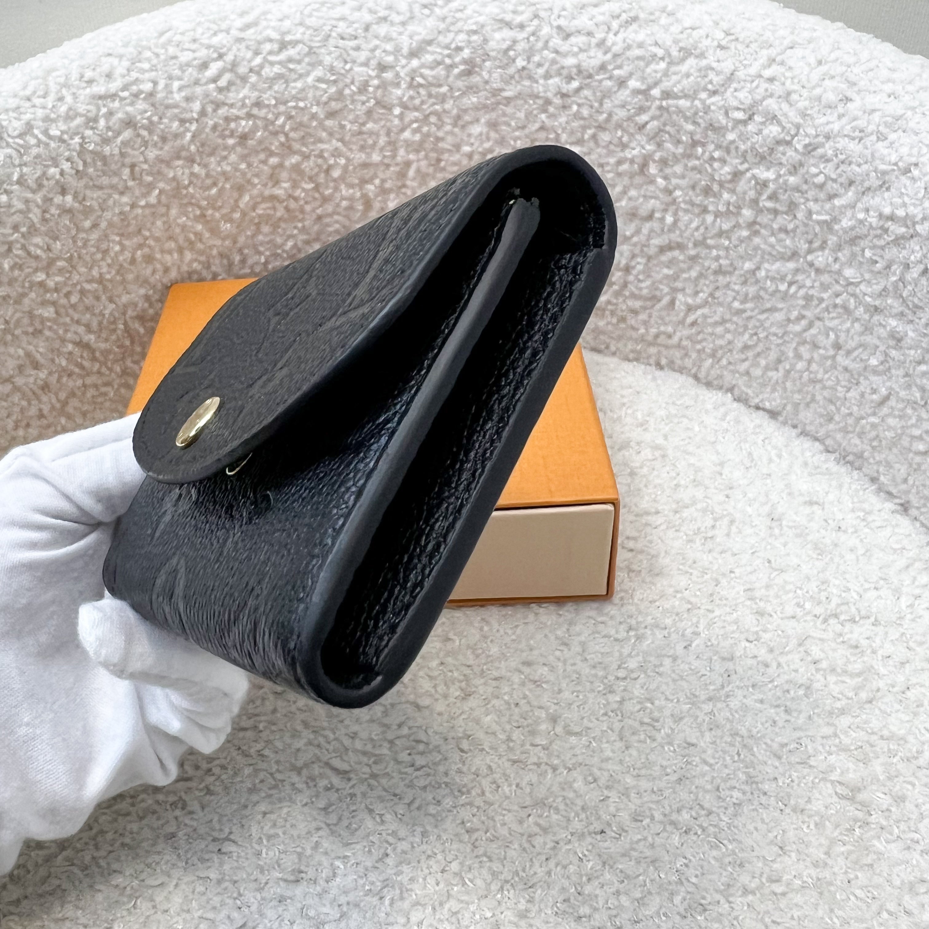 LV Rosalie Compact Wallet / Card Holder in Black Empreinte Leather and GHW