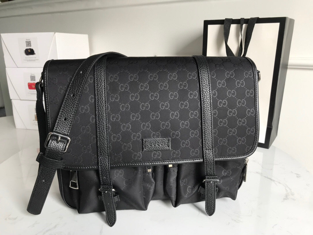 Glami Shoulder Bag Nylon Shima Black Glami Embossed For Men 13.8in/35cm Glami