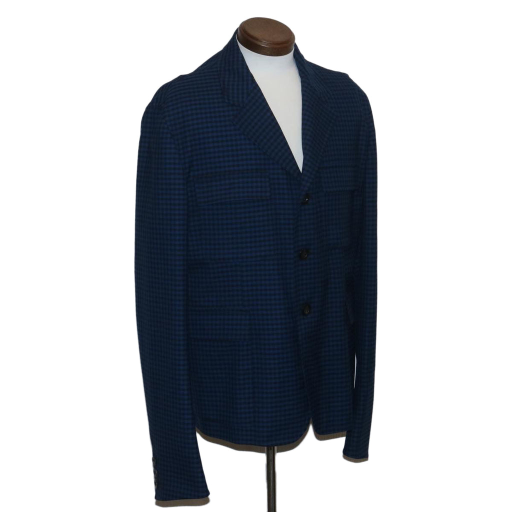 GUCCI Jacket Plaid Blue Black 37056