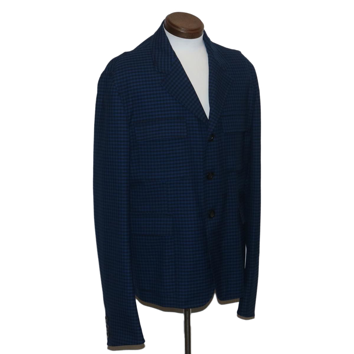 GUCCI Jacket Plaid Blue Black 37056