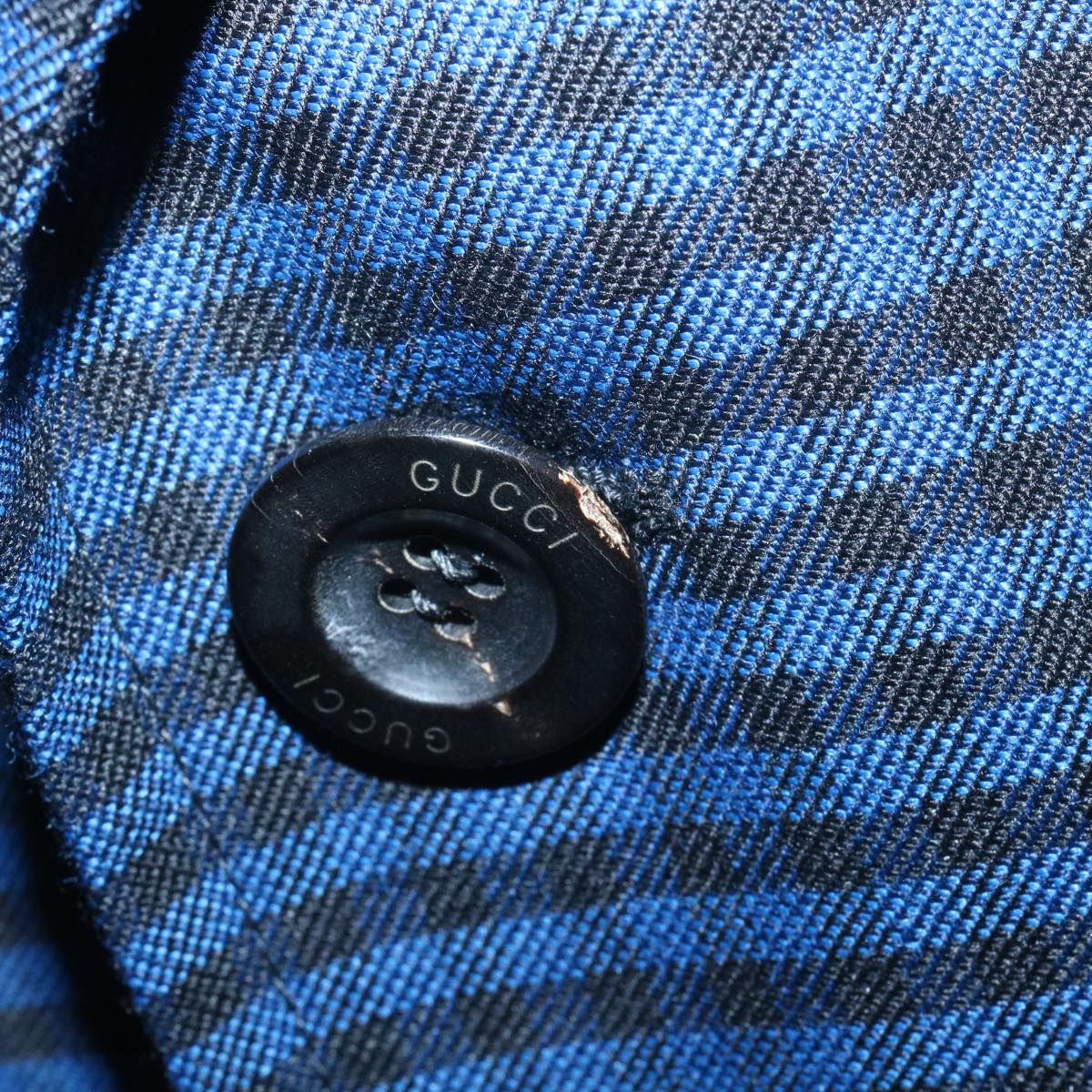 GUCCI Jacket Plaid Blue Black 37056
