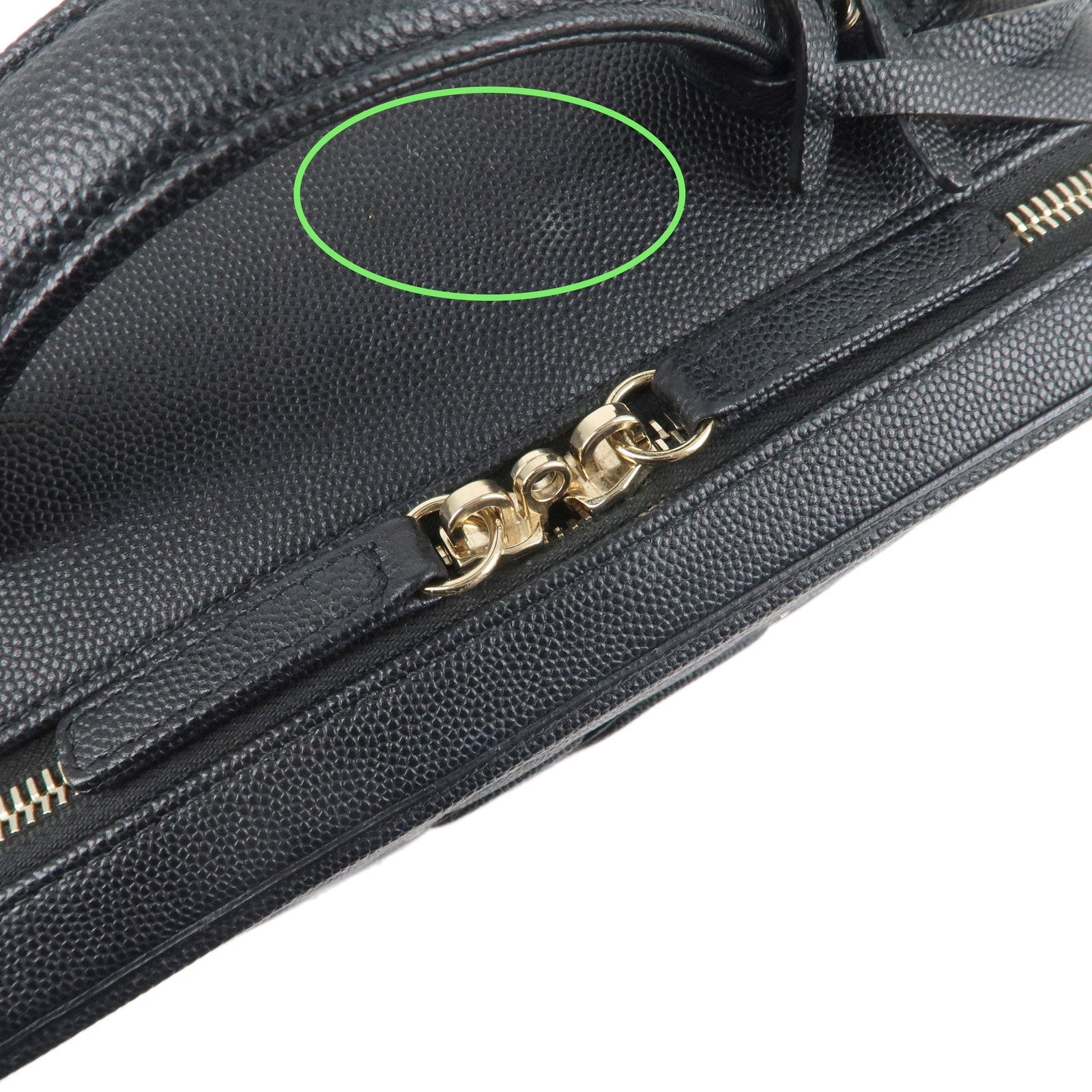 CHANEL CC Filigree Matelasse Caviar Skin Shoulder Bag Black A93344
