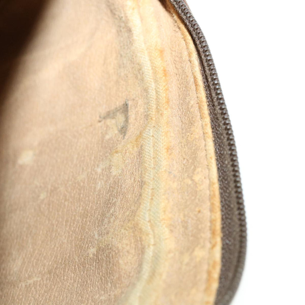 GUCCI Web Sherry Line GG Canvas Clutch Bag PVC Leather Beige Green 37094