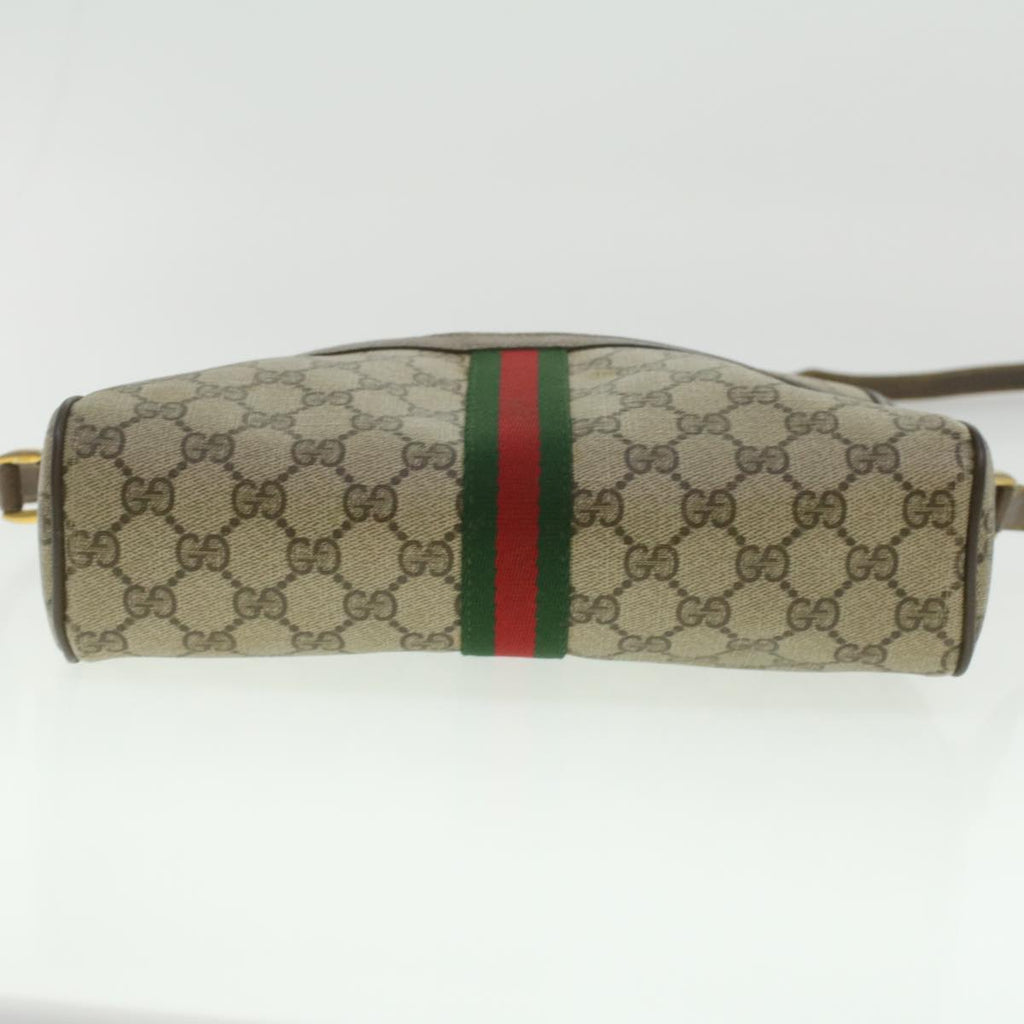 GUCCI GG Canvas Web Sherry Line Shoulder Bag Beige Red Green 37155