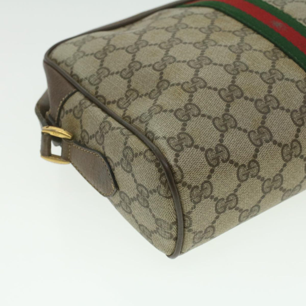 GUCCI GG Canvas Web Sherry Line Shoulder Bag Beige Red Green 37155