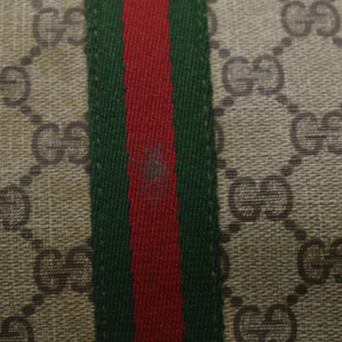 GUCCI GG Canvas Web Sherry Line Shoulder Bag Beige Red Green 37155