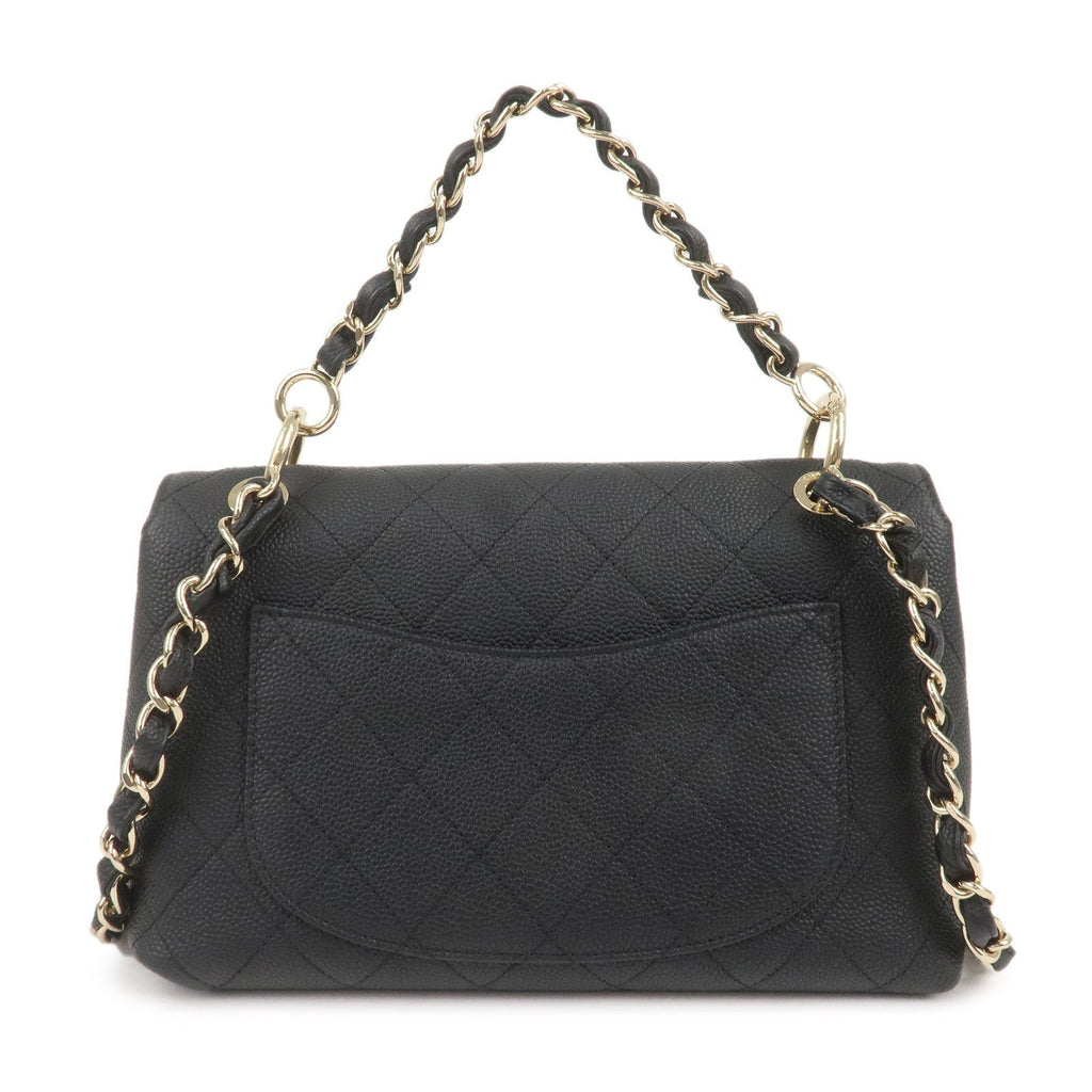 CHANEL Matelasse Caviar Skin 2Way Chain Shoulder Bag Black