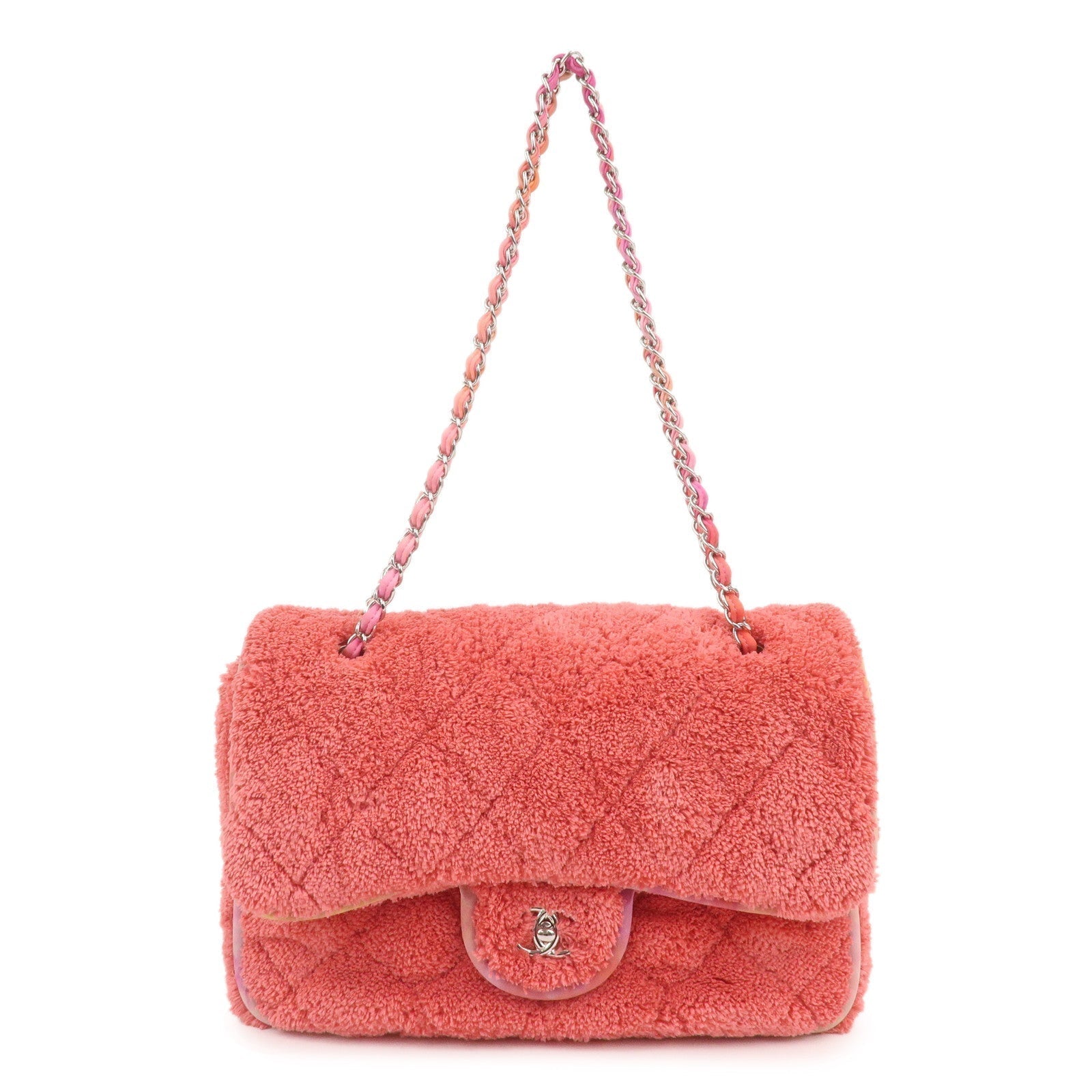 CHANEL Matelasse Pile Big Matelasse Chain Shoulder Bag Pink