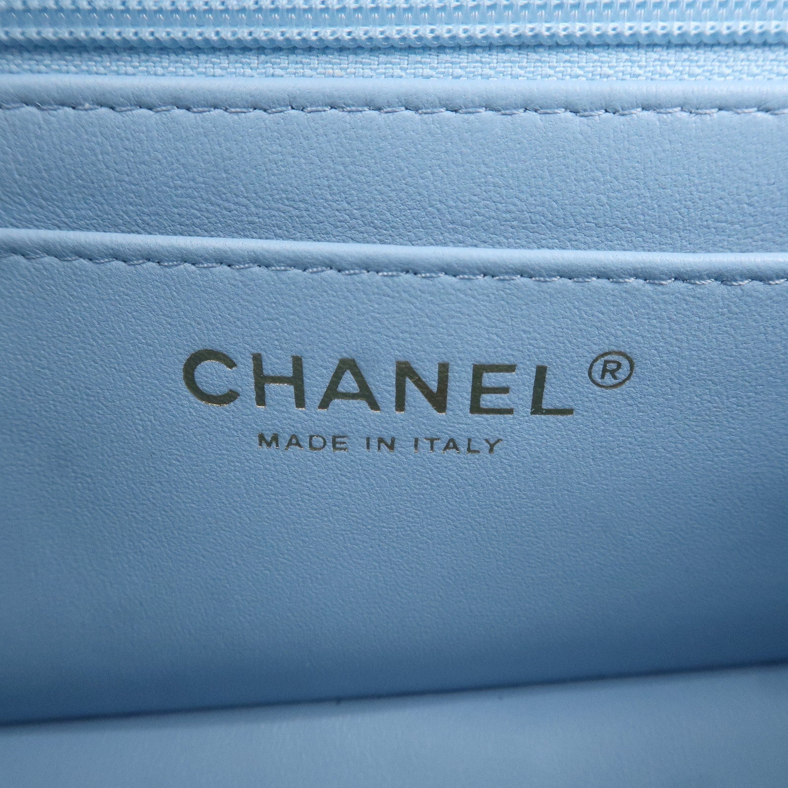 CHANEL Mini Matelasse Lamb Skin Chain Shoulder Bag Blue A69900