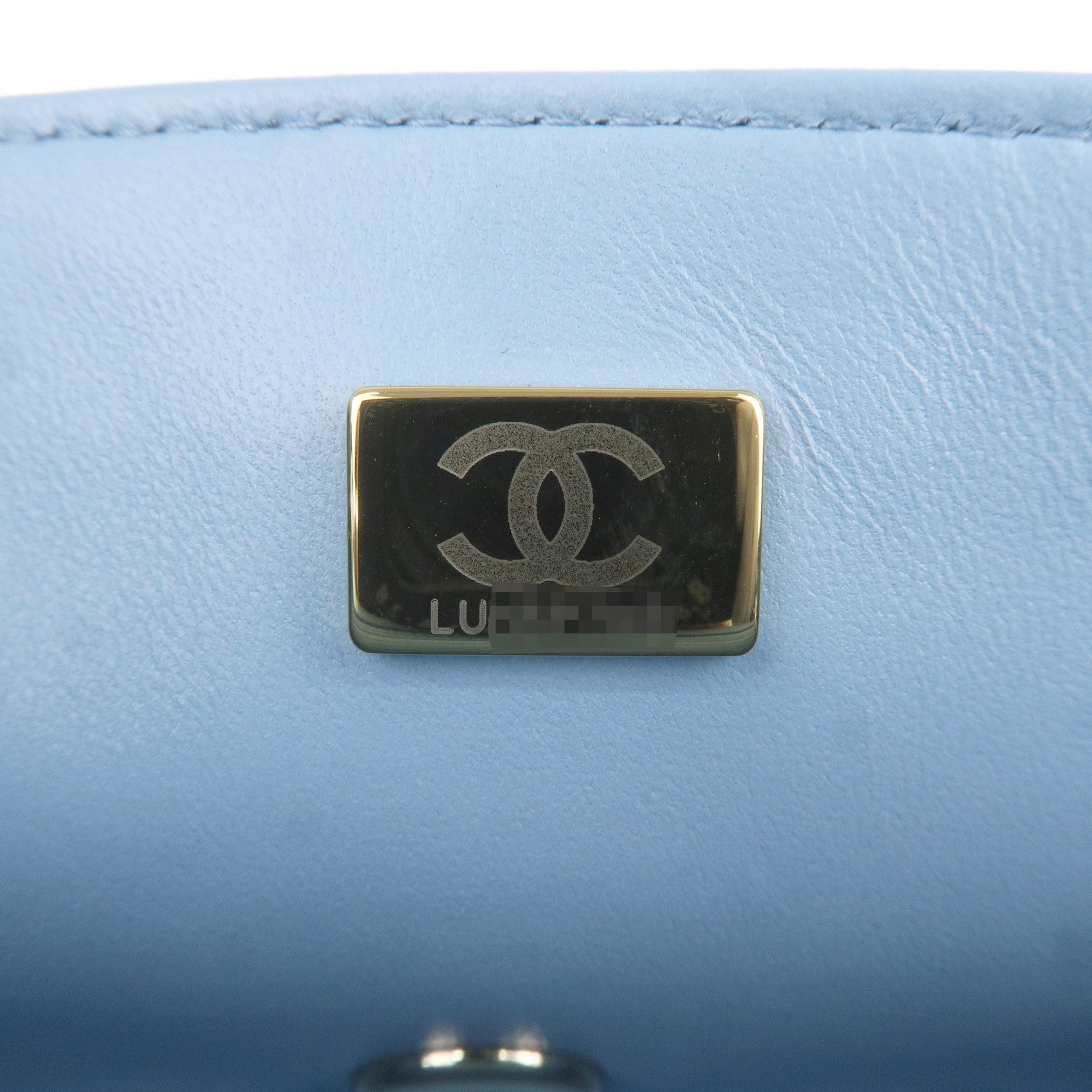 CHANEL Mini Matelasse Lamb Skin Chain Shoulder Bag Blue A69900