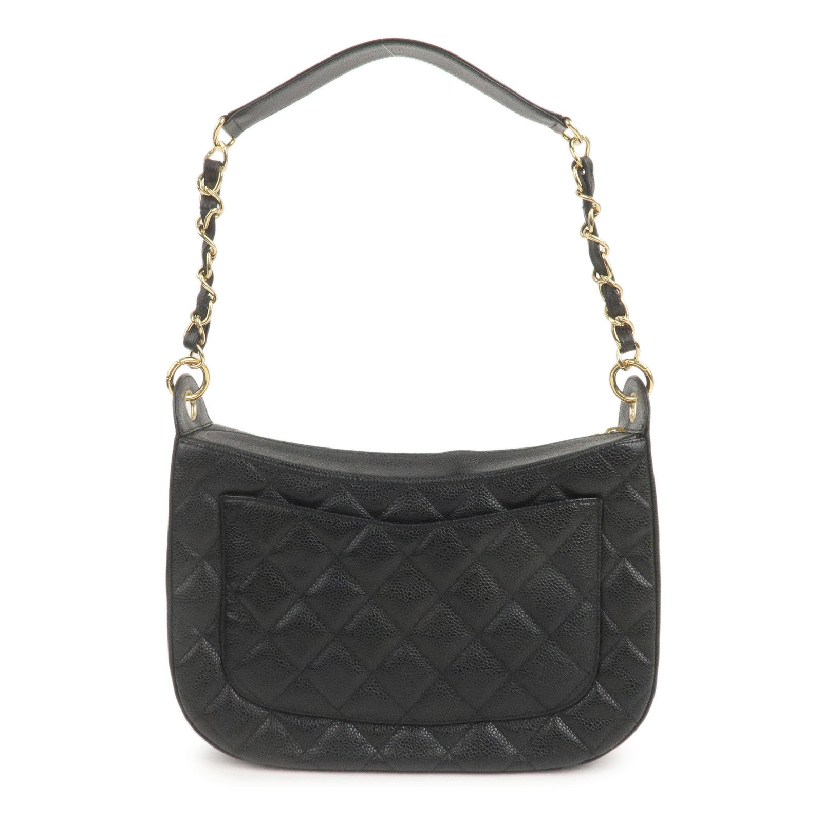 CHANEL Matelasse Caviar Skin Chain Shoulder Bag Black A20993