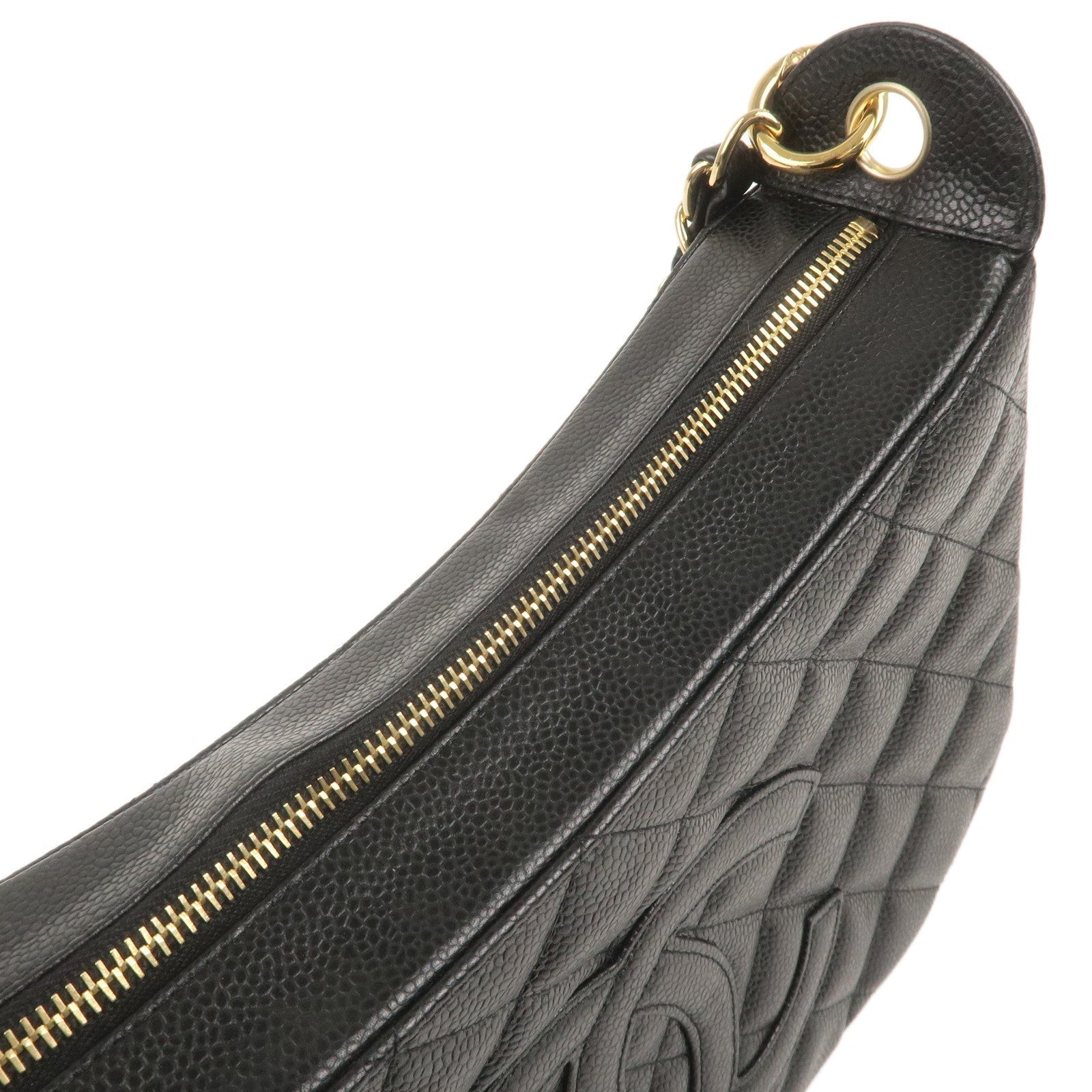 CHANEL Matelasse Caviar Skin Chain Shoulder Bag Black A20993
