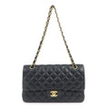 CHANEL Lamb Skin Matelasse 25 Double Flap Bag Black A01112