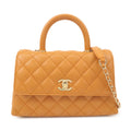 CHANEL Matelasse Caviar Skin COCO Handle 24 XS Bag Brown A92990