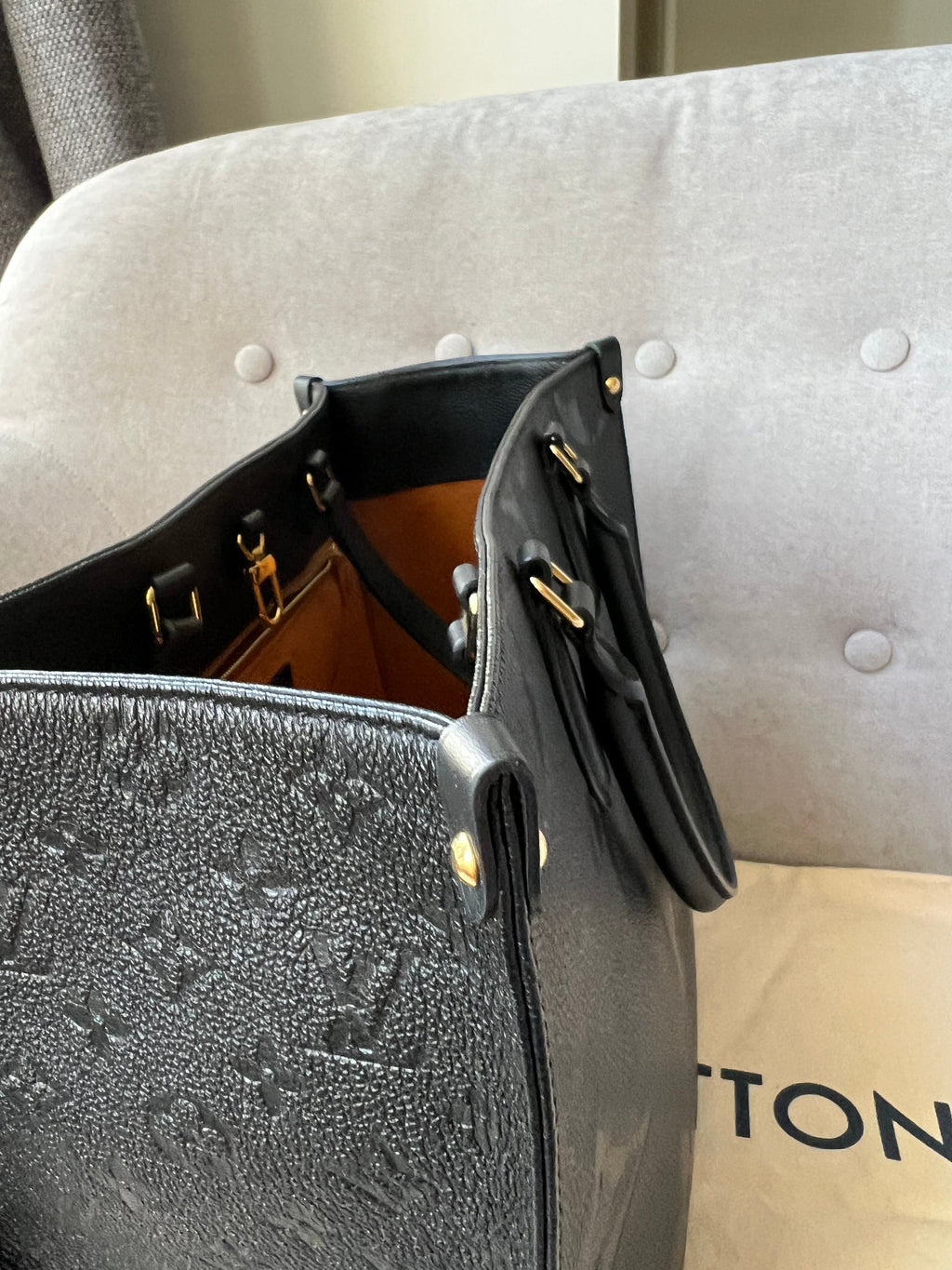 Louis Vuitton On the Go MM Black Empreinte (RRP £2,450)