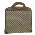 GUCCI GG Canvas Web Sherry Line Hand Bag PVC Leather Beige Red Green 37344