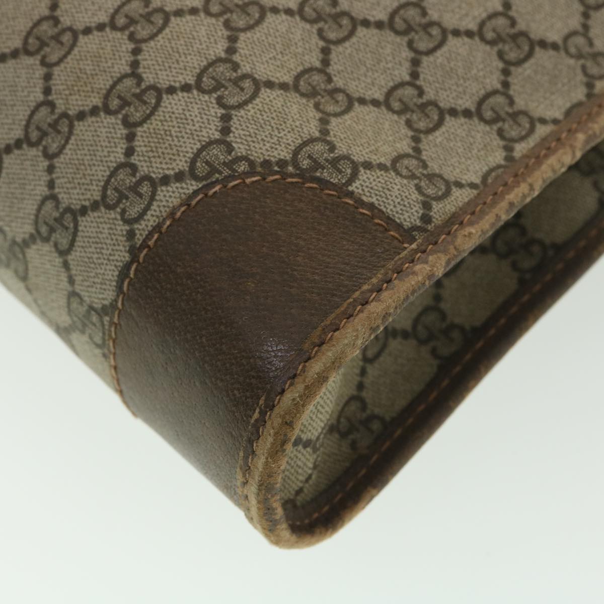 GUCCI GG Canvas Web Sherry Line Hand Bag PVC Leather Beige Red Green 37344