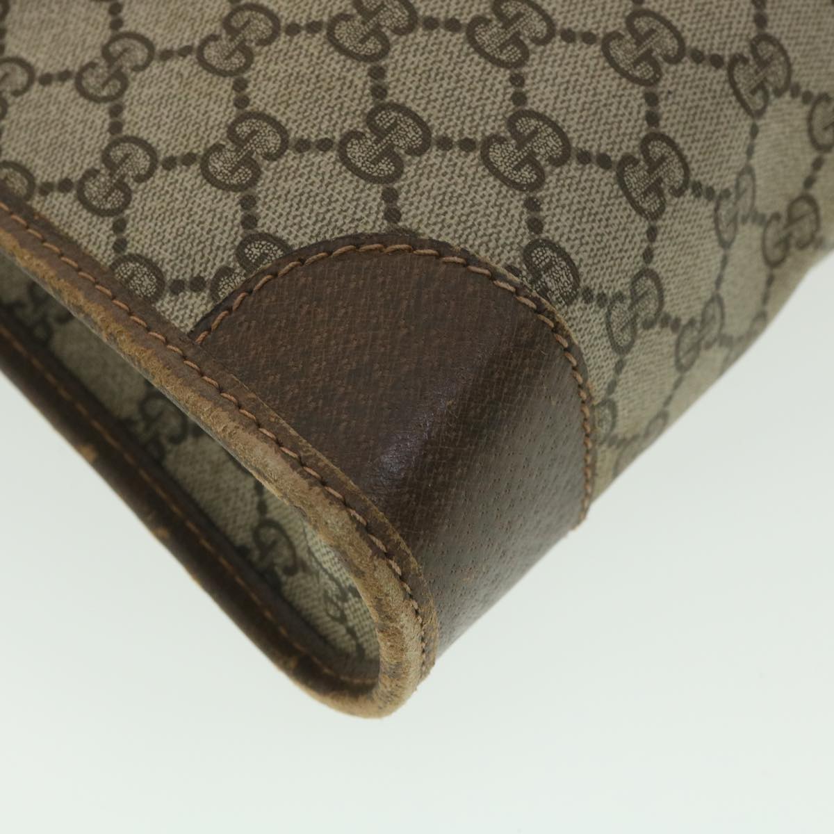 GUCCI GG Canvas Web Sherry Line Hand Bag PVC Leather Beige Red Green 37344