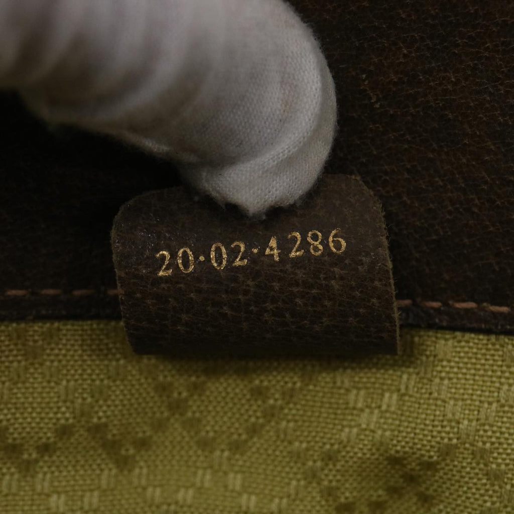 GUCCI GG Canvas Web Sherry Line Hand Bag PVC Leather Beige Red Green 37344