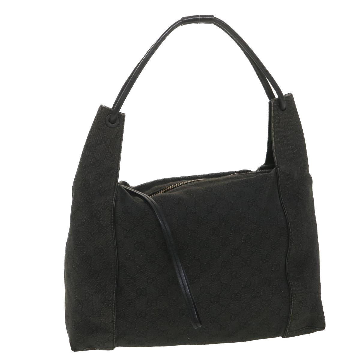 GUCCI GG Canvas Shoulder Bag Gray 101292 37374