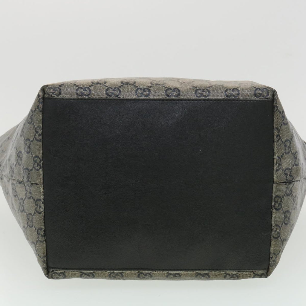 GUCCI GG Canvas Hand Bag Coated Canvas Black Silver 131230 37397
