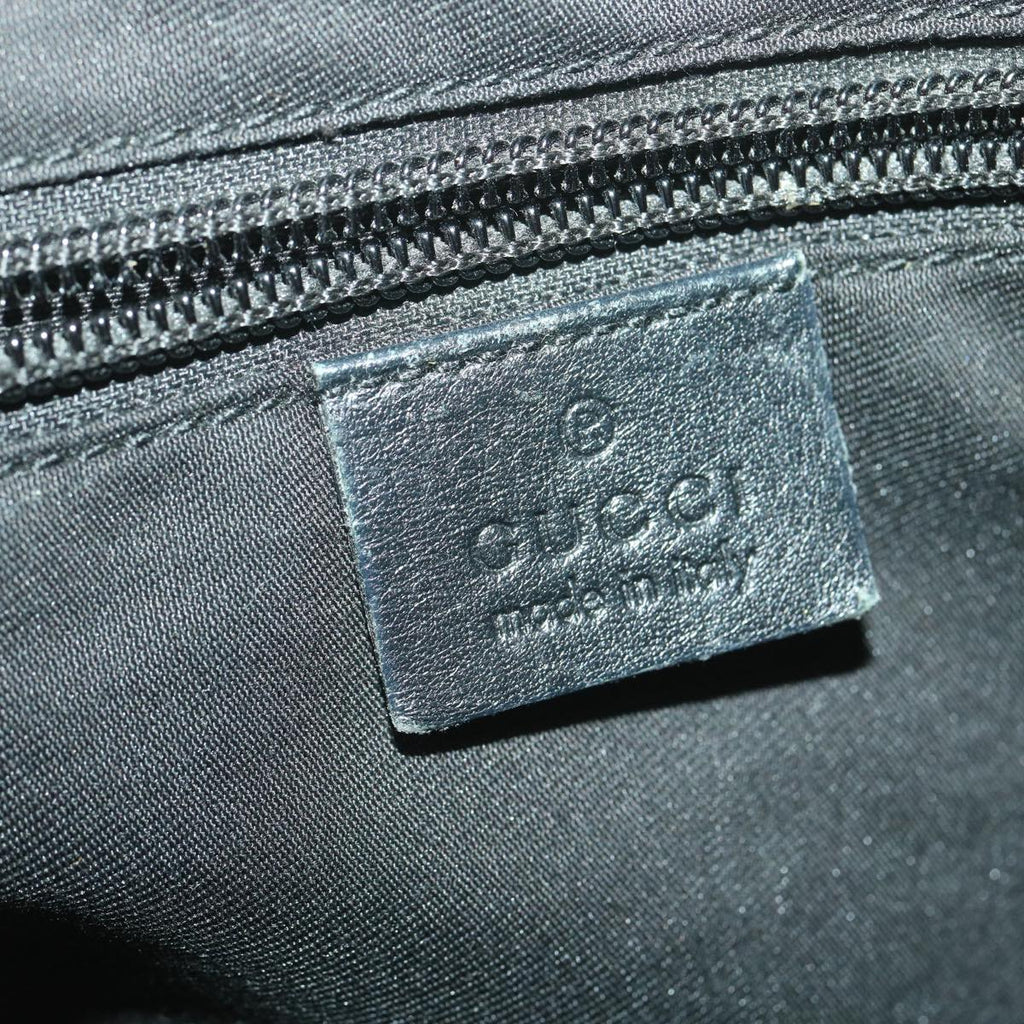 GUCCI GG Canvas Hand Bag Coated Canvas Black Silver 131230 37397