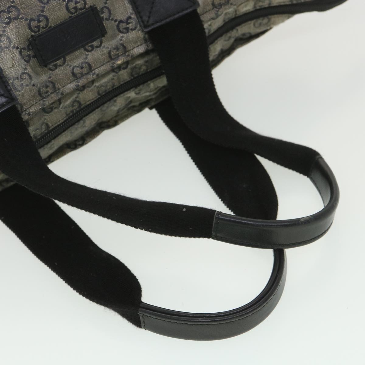 GUCCI GG Canvas Hand Bag Coated Canvas Black Silver 131230 37397