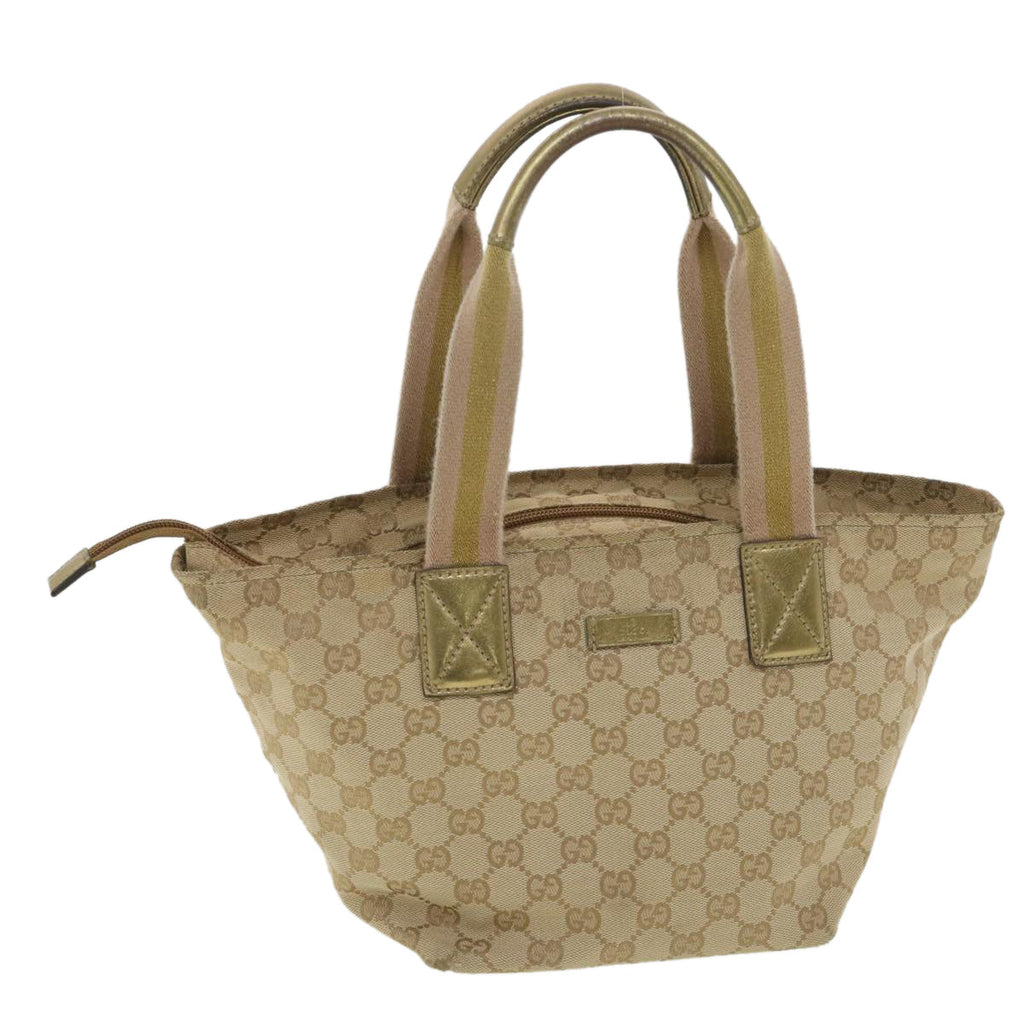 GUCCI Sherry Line GG Canvas Tote Bag Beige Pink Gold 131228 37407