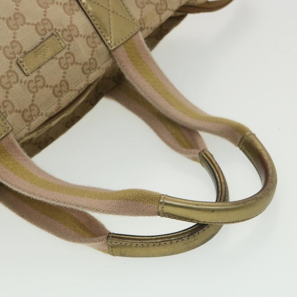 GUCCI Sherry Line GG Canvas Tote Bag Beige Pink Gold 131228 37407
