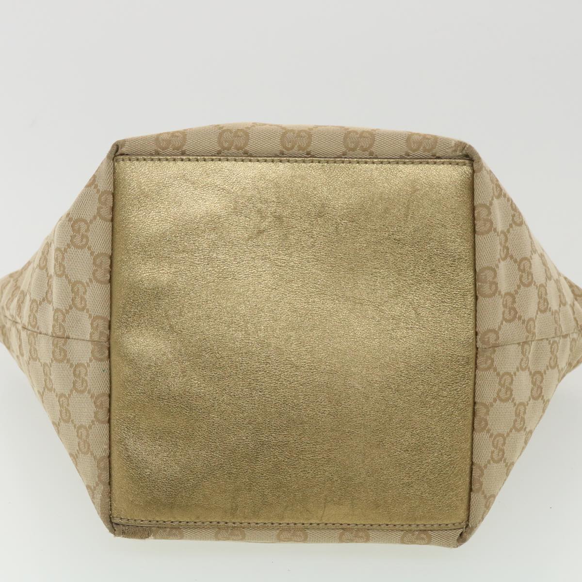GUCCI Sherry Line GG Canvas Tote Bag Beige Pink Gold 131228 37407