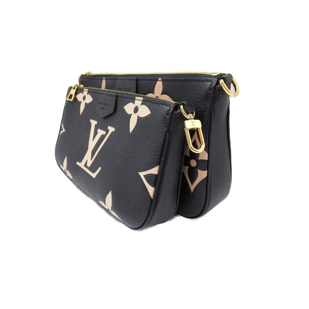Louis Vuitton Louis Vuitton Multicolor Accessoires Handbag Leather Monogram Emplant  Black Beige M45777